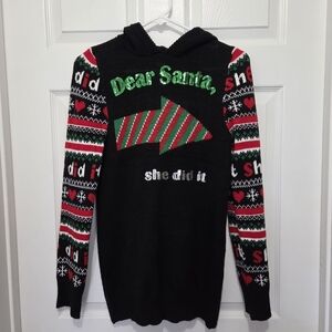 NO BOUNDARIES “Santa She Did It” Christmas Sweater Medium